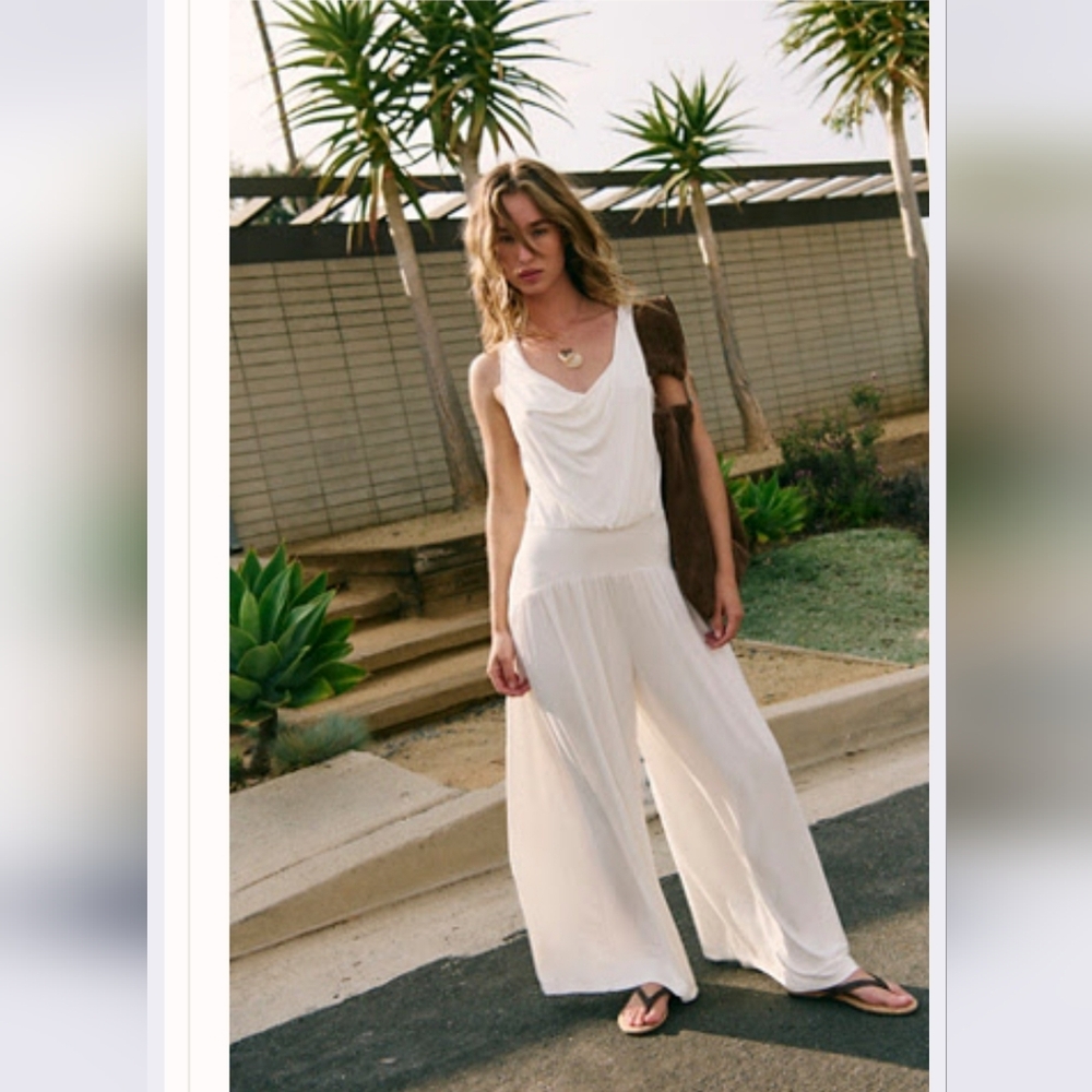 NWT Free People Royale One-Piece Jumpsuit Color Offwhite Size M